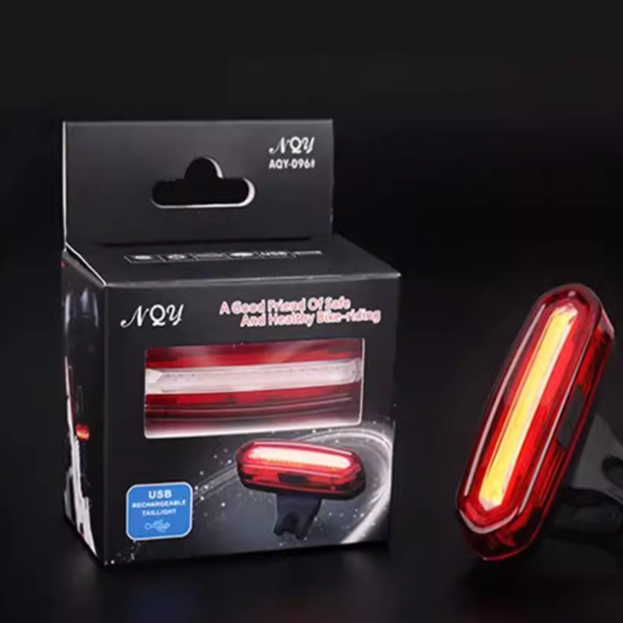 NQY I3011 USB Rechargeable Bike Rear Taillight — IPX6 Waterproof