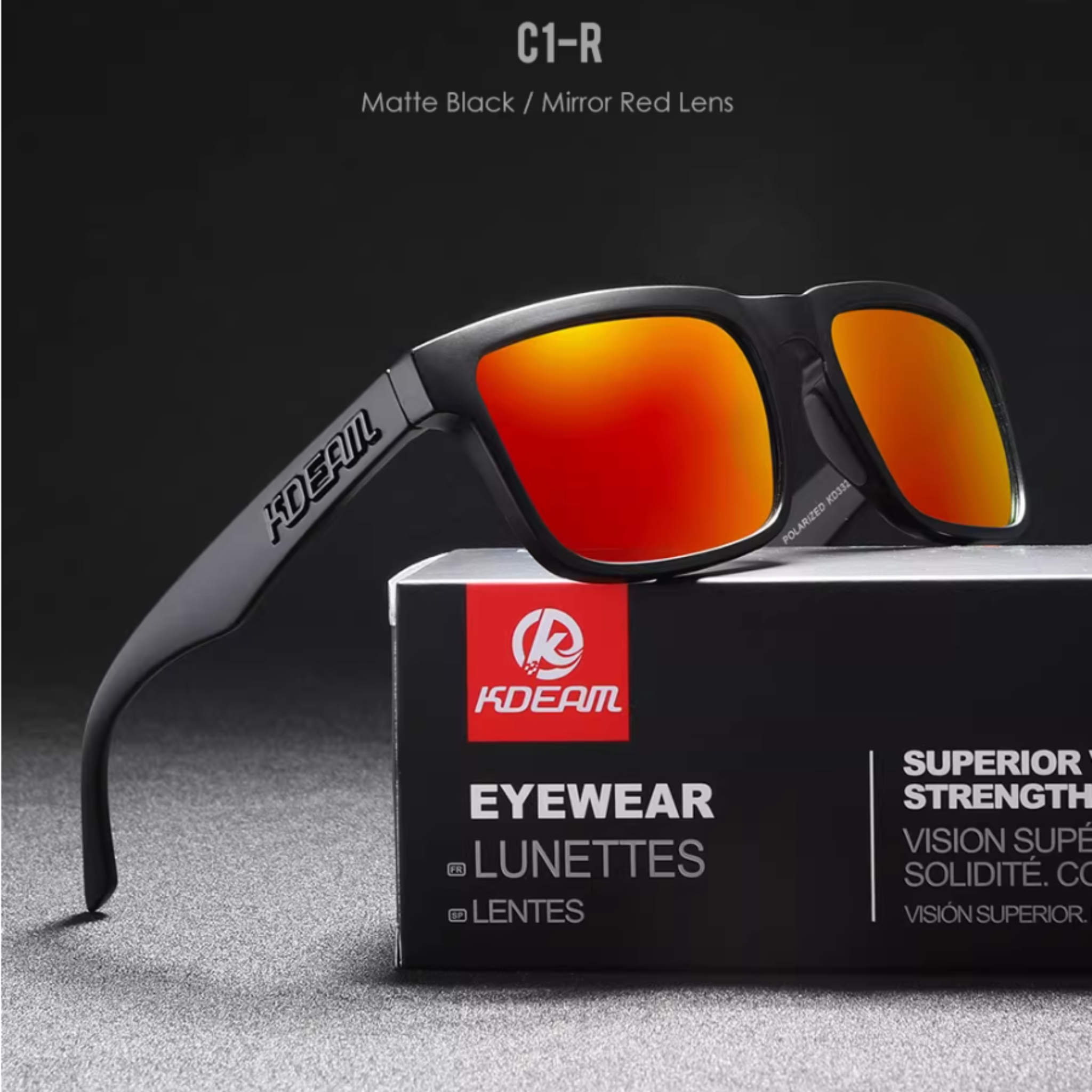 KDEAM Square Outdoor Polarized Sunglasses - Unisex